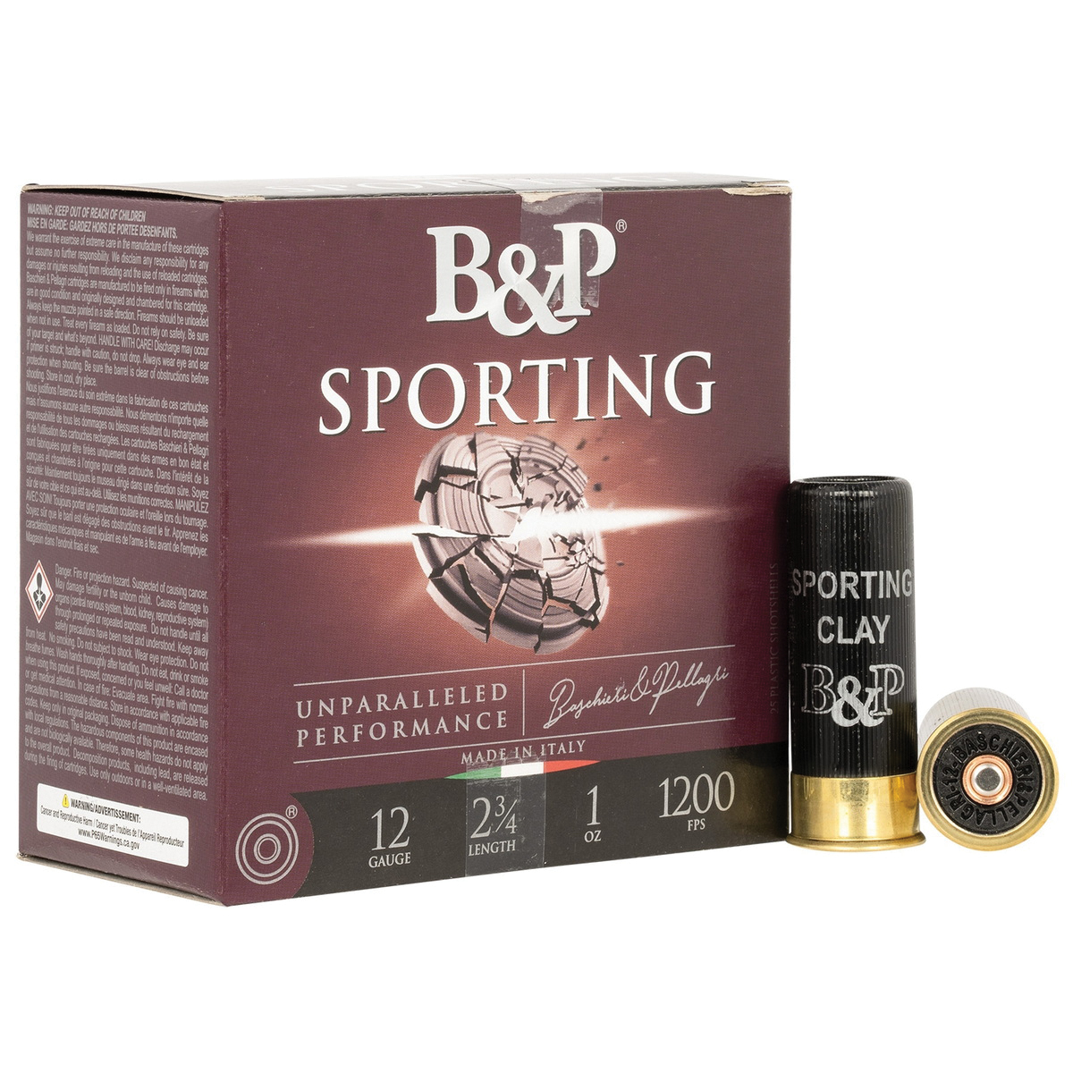 B&P Sporting 12 Gauge 2-3/4" #8 1 oz 25rds Shotshell - Premium Sporting Clays - 12B1SCL8 - B&P
