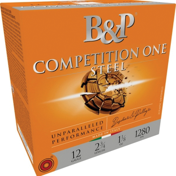 B&P Competition One Steel 12 Gauge 2-3/4" #7.5 1-1/8 oz 25rds Shotshell - Premium Steel Target - 12B18GC7 - B&P