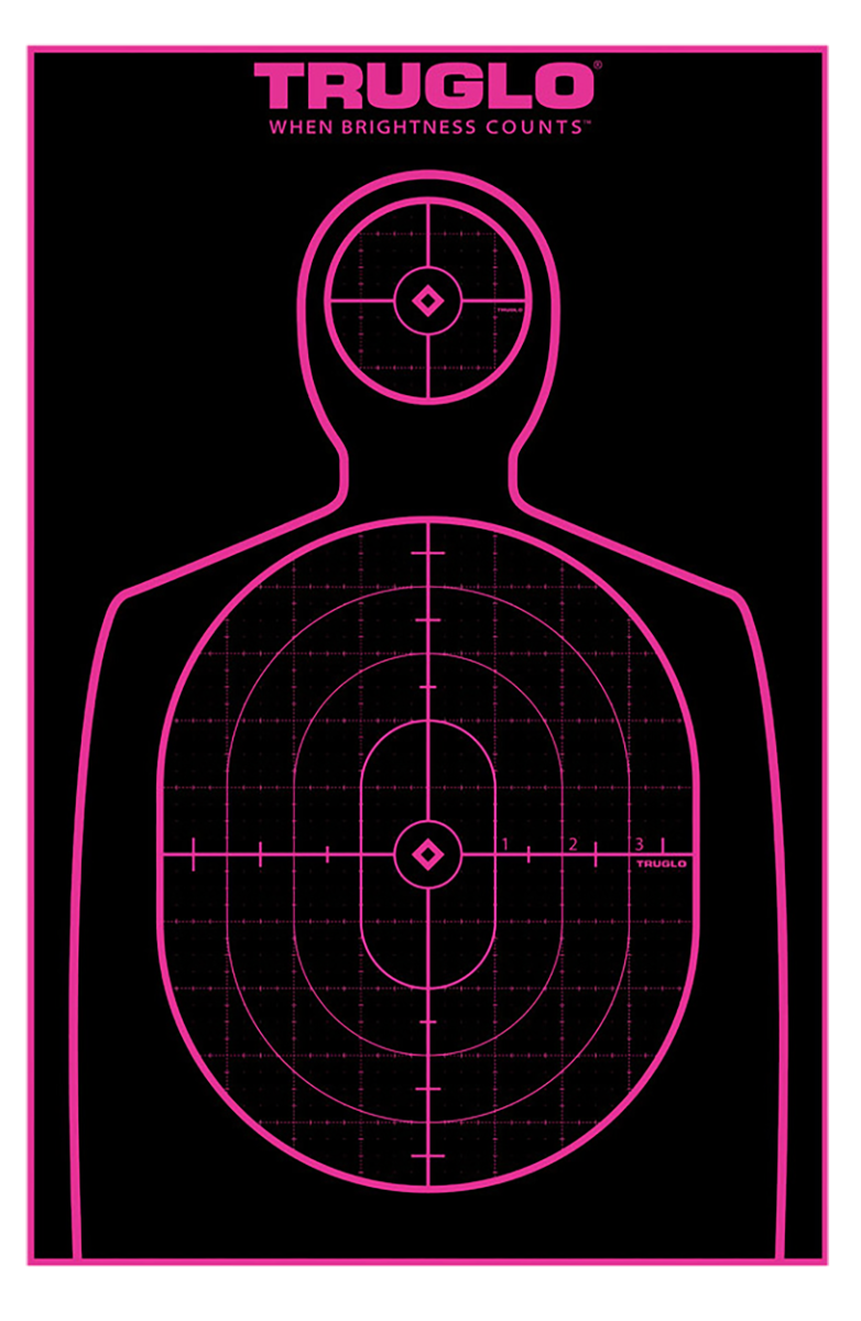 TruGlo Handgun Silhouette Target 12" x 18", Black/Green Pack of 12
