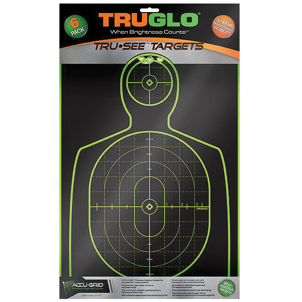 TruGlo Tru See 12" x 18" Splatter Self-Adhesive Silhouette Target, Fluorescent Green/Black, 6/pack - TG13A6 - Truglo