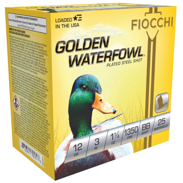 Fiocchi Golden Waterfowl 12 Gauge 3" BB 1-1/4 Ounce 25rds - Fiocchi