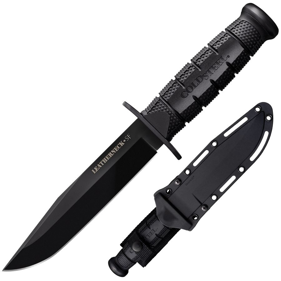 Cold Steel Leatherneck SF Fixed Knife Clip Point Black - Heavy-Duty Fixed Blade, Clip Point Design, Full Tang Construction - CS-39LSFCZ - Cold Steel