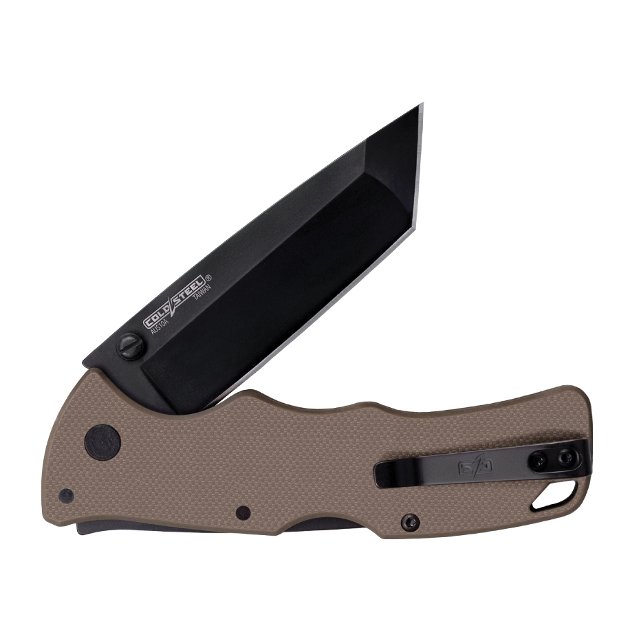 Cold Steel Verdict Folding Knife Tanto Flat Dark Earth - Sturdy Lock, Reliable and Versatile EDC Knife - CS-FL-C3T10AFDE - Cold Steel