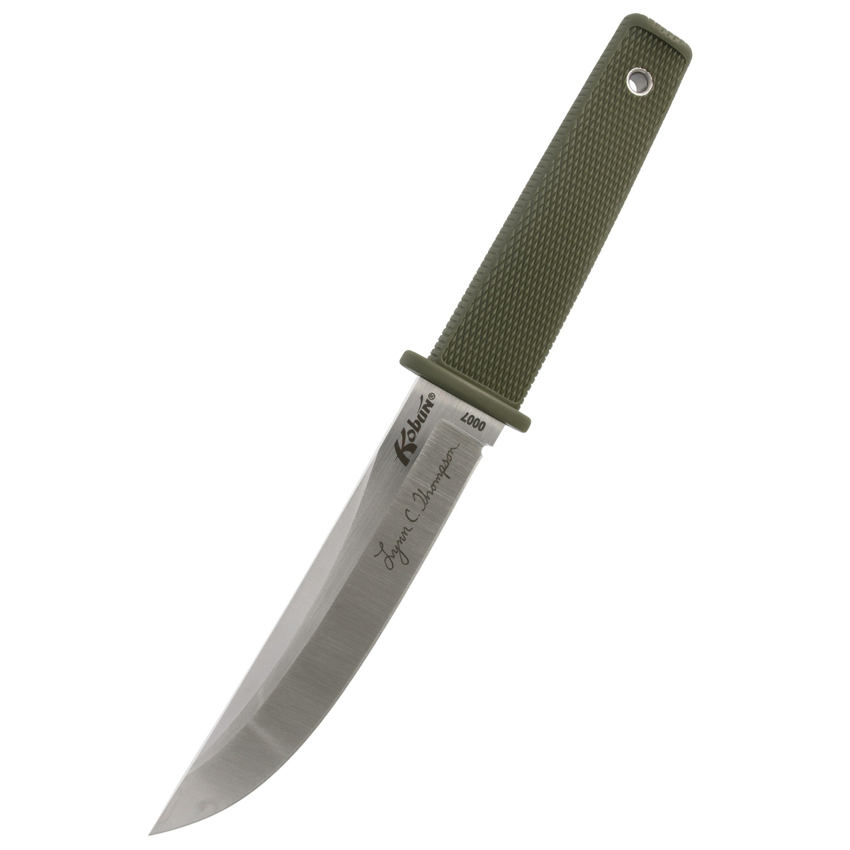 Cold Steel Lynn Thompson Signature Kobun Fixed Knife Straight Back, OD Green - Ideal for Tactical Applications - CS-17TAA