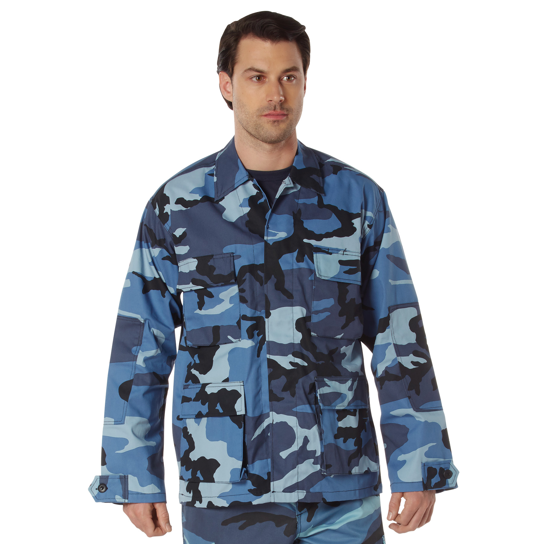 Rothco Rothco Twill Bdu Shirt - Sky Blue Camo, Medium