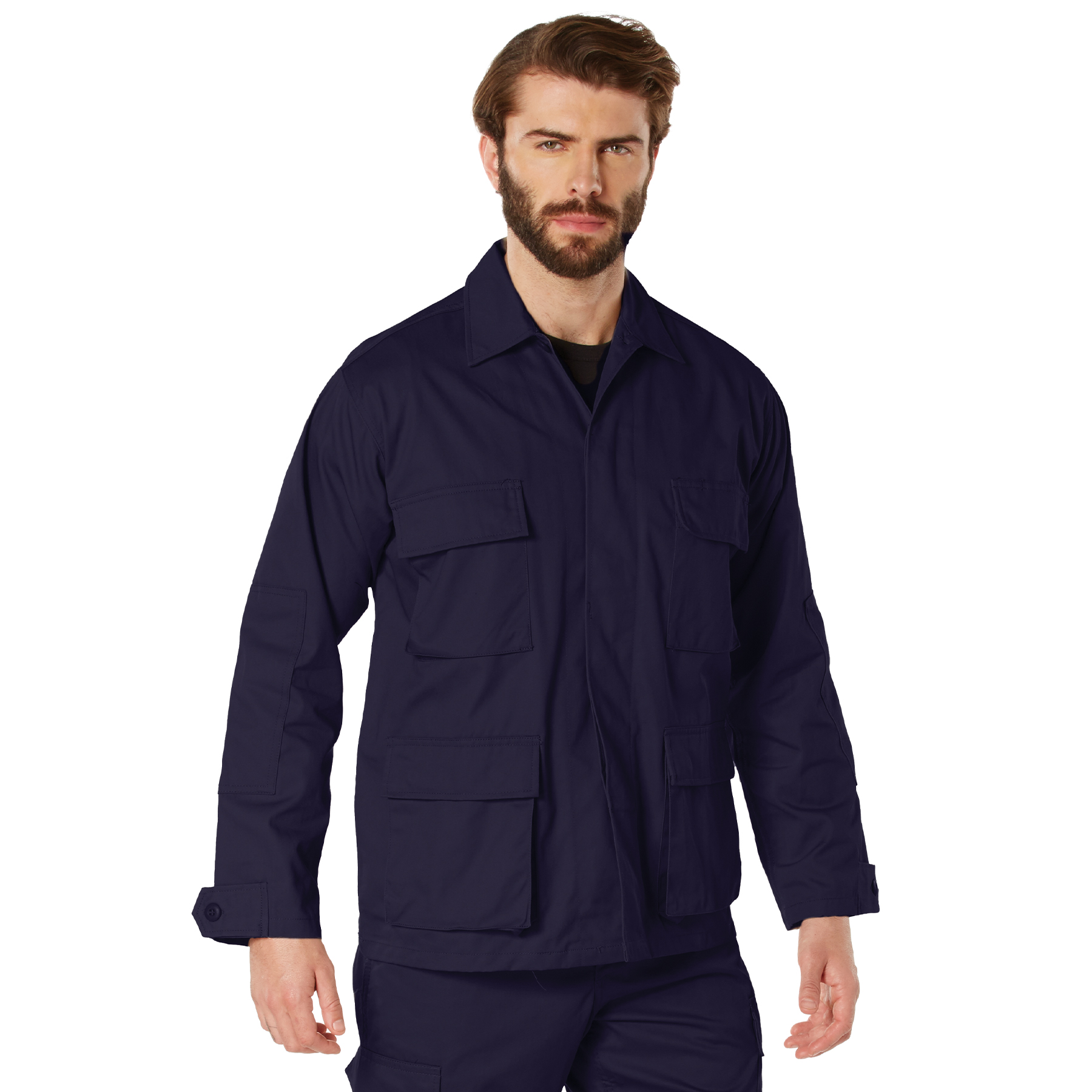 Rothco Rothco Twill Bdu Shirt - Navy Blue, Medium