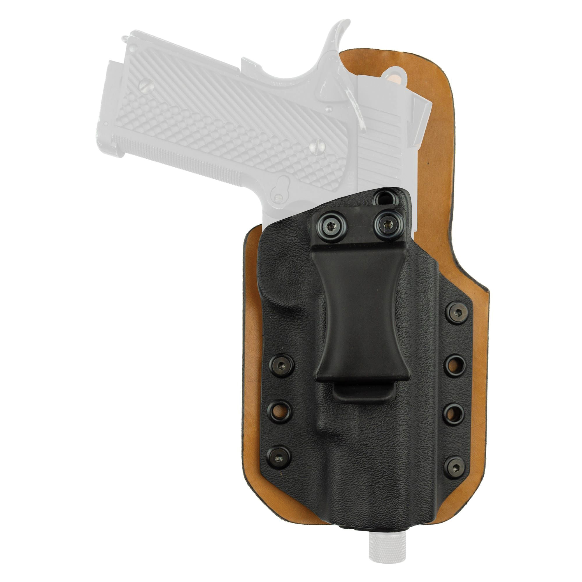 Tagua Gunleather Ruger LCP Max IWB Holster RH Kydex/Leather Black/Brown - Durable and Comfortable Concealment - VENTURER-1280 - Tagua