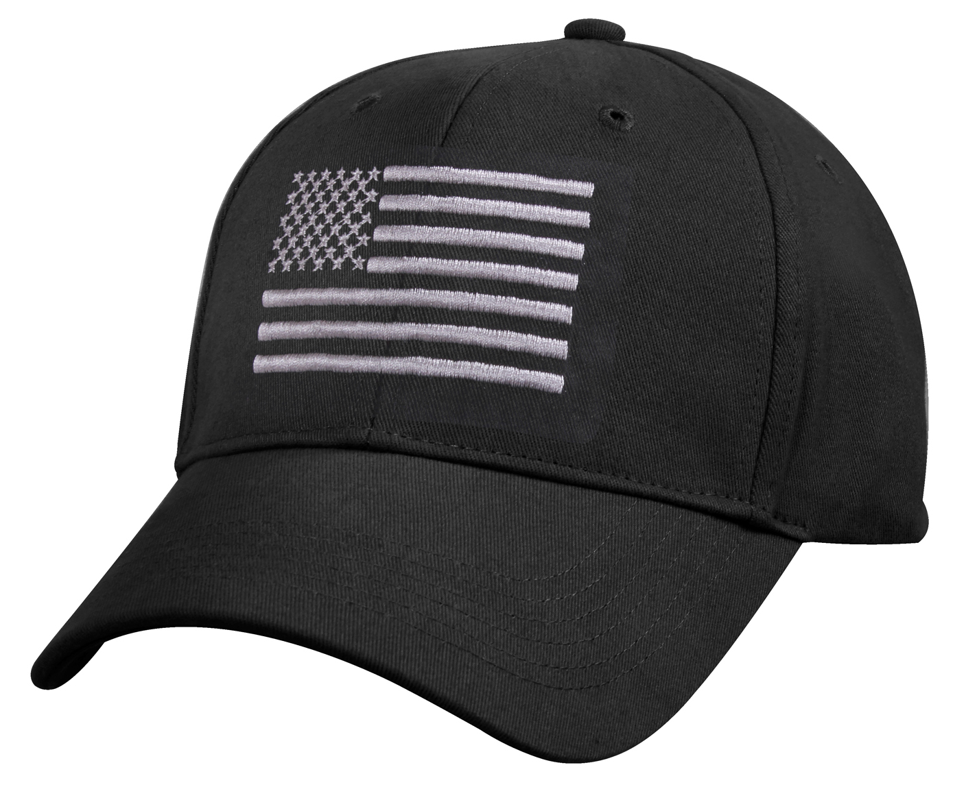Rothco Rothco U.S. Flag Low Profile Cap - Black - Silver