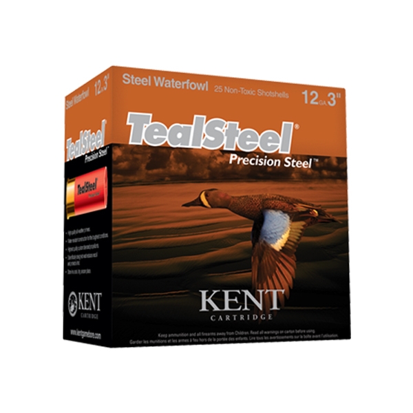 Kent 12GA TealSteel Precision Steel Waterfowl 3"#6 1 1/4 oz. 1350 FPS Shotshells, 20 Rounds - Kent