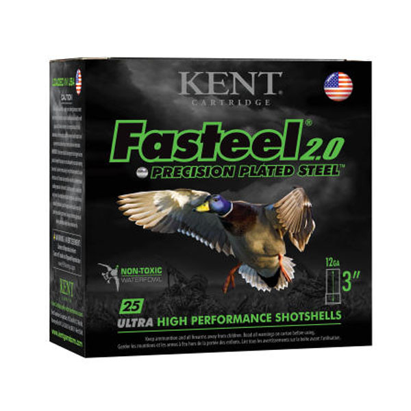 Kent Cartridge 12 GA 3"#2 Fasteel 2.0 Waterfowl 25 Shotshells - K123FS36-2