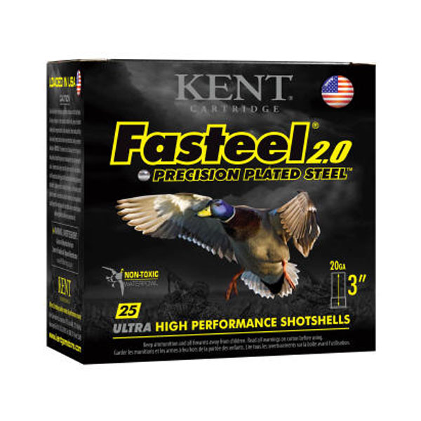 Kent Cartridge 20 GA 3"#3 Fasteel 2.0 Waterfowl 25 Shotshells - K203FS24-3