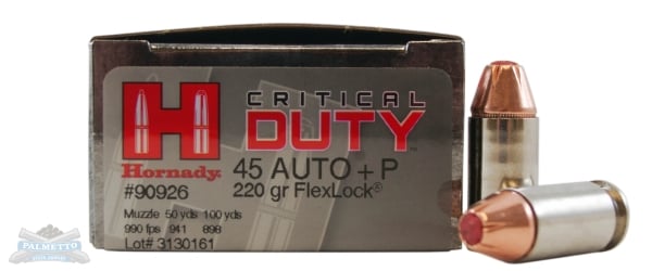 Hornady 45 Auto/ACP+P 220gr Critical Duty Ammunition 20rds - 90926