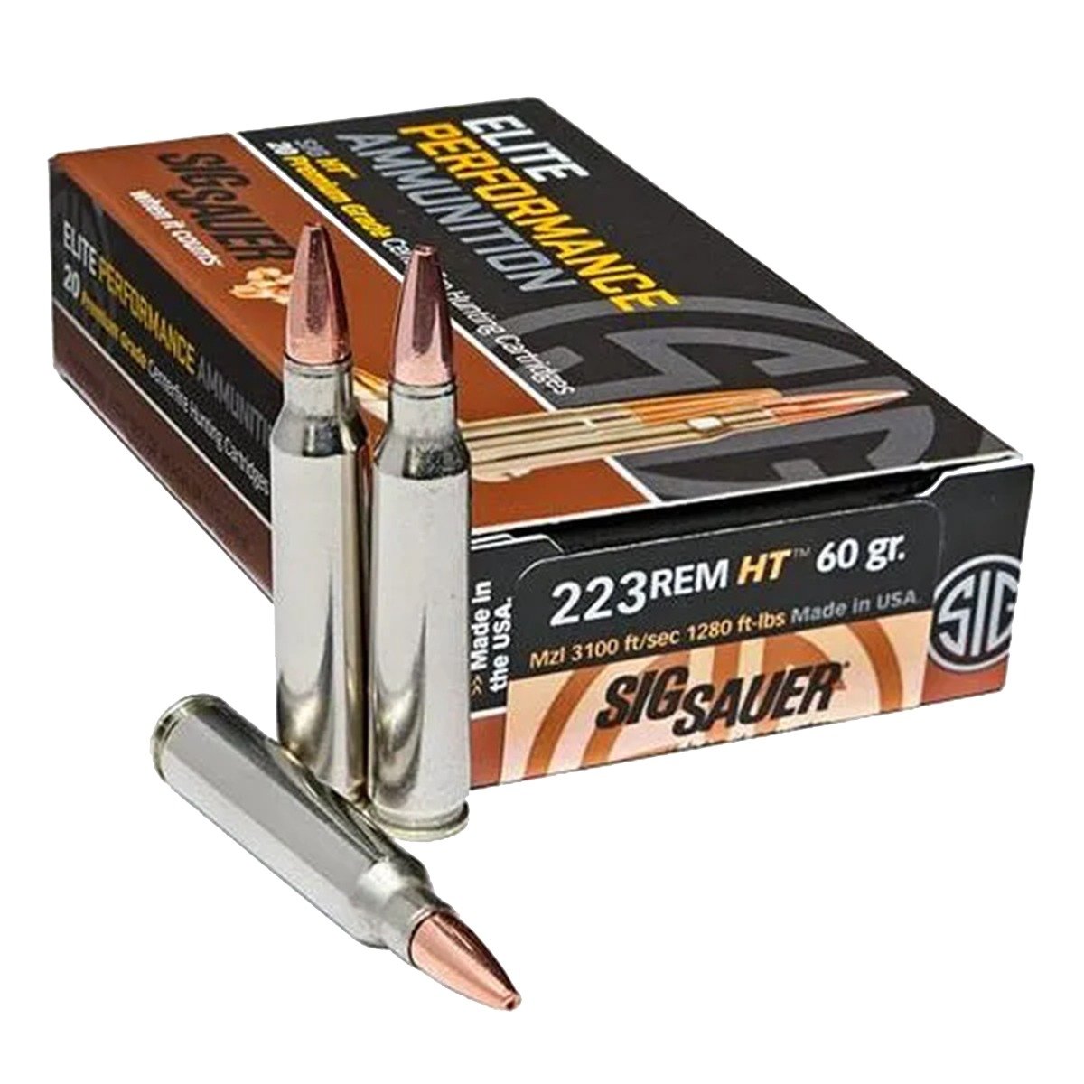 SIG Sauer Elite Copper Hunting .223 Rem Ammo 60 Grain 20rds - Sig Sauer