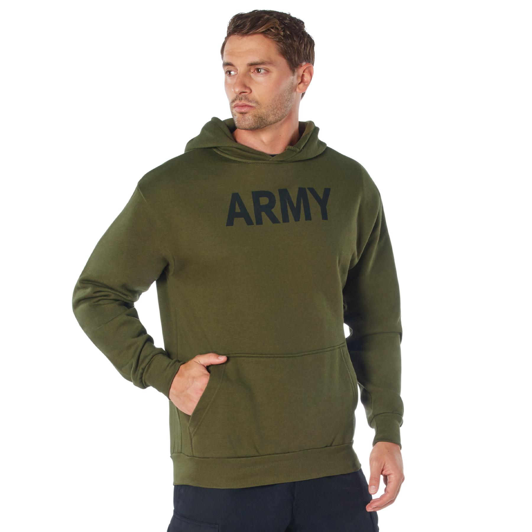 Rothco Rothco Army Pt Pullover Hooded Sweatshirt - Olive Drab, Large