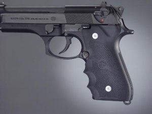 Hogue Wraparound Rubber Grips with Finger Grooves for Beretta 92FS, 92SB, 96, and M9 92000 - Hogue