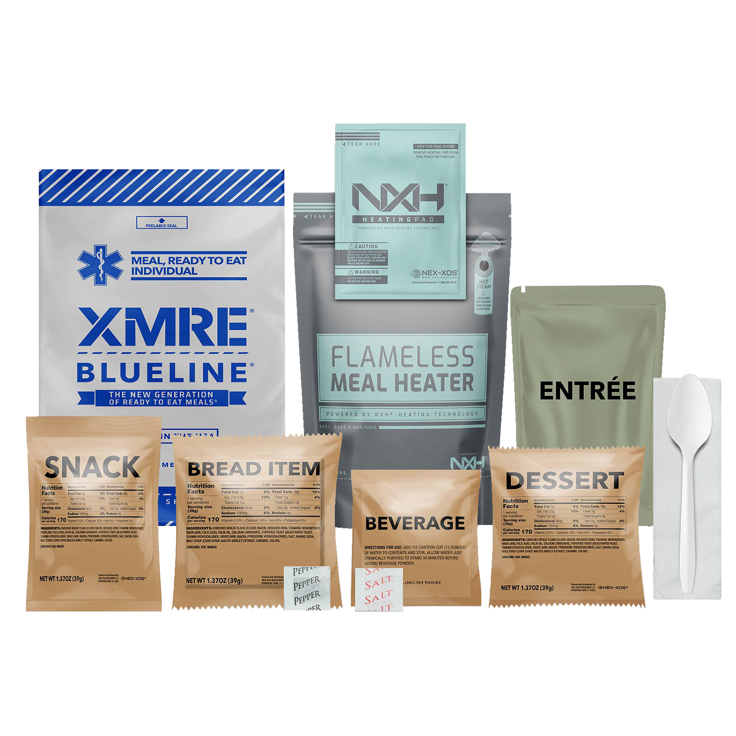 Rothco Xmre Blue Line Meals -12 Pack - Heaters With Heaters