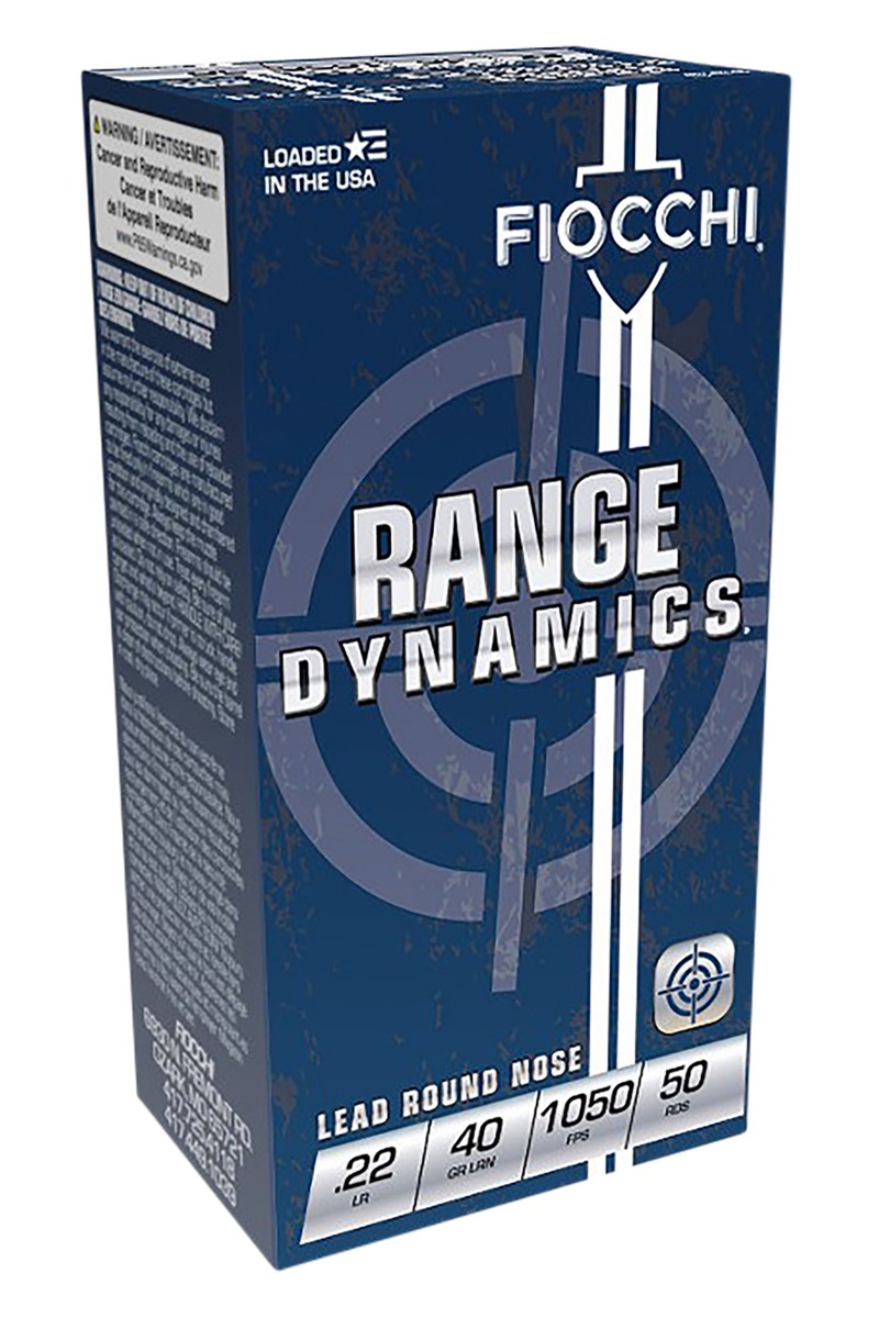 Fiocchi Range Dynamics .22LR 40gr LRN Ammo, 50rds - 22FLRN - Fiocchi