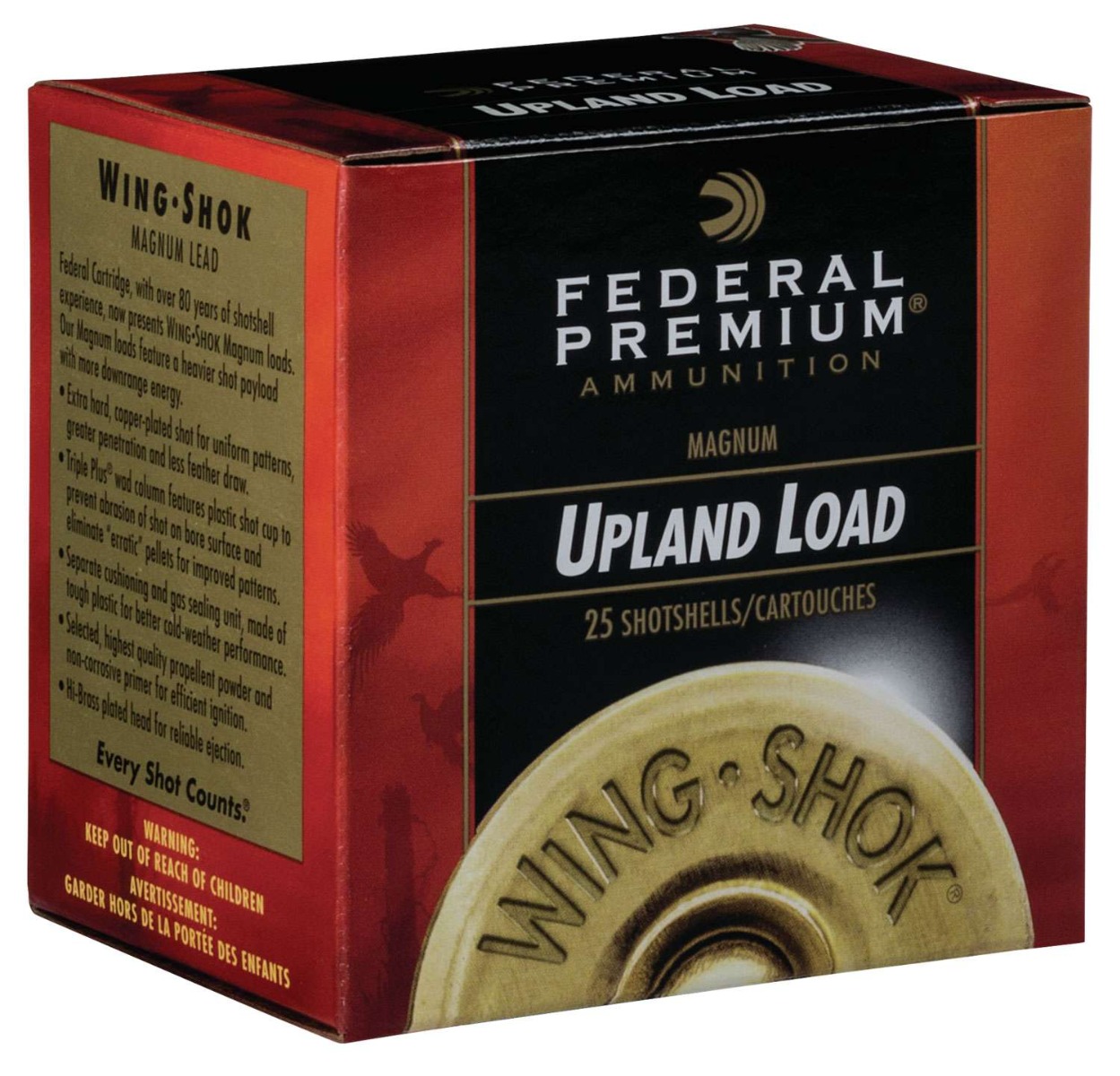 Federal 12ga 2.75" 1-1/8oz #75 WingShok HV Lead 25rds - P12875