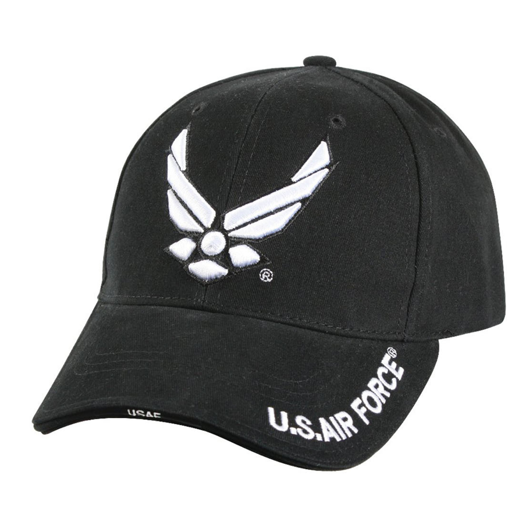 Rothco Rothco Deluxe U.S. Air Force Wing Low Profile Insignia Cap - Black
