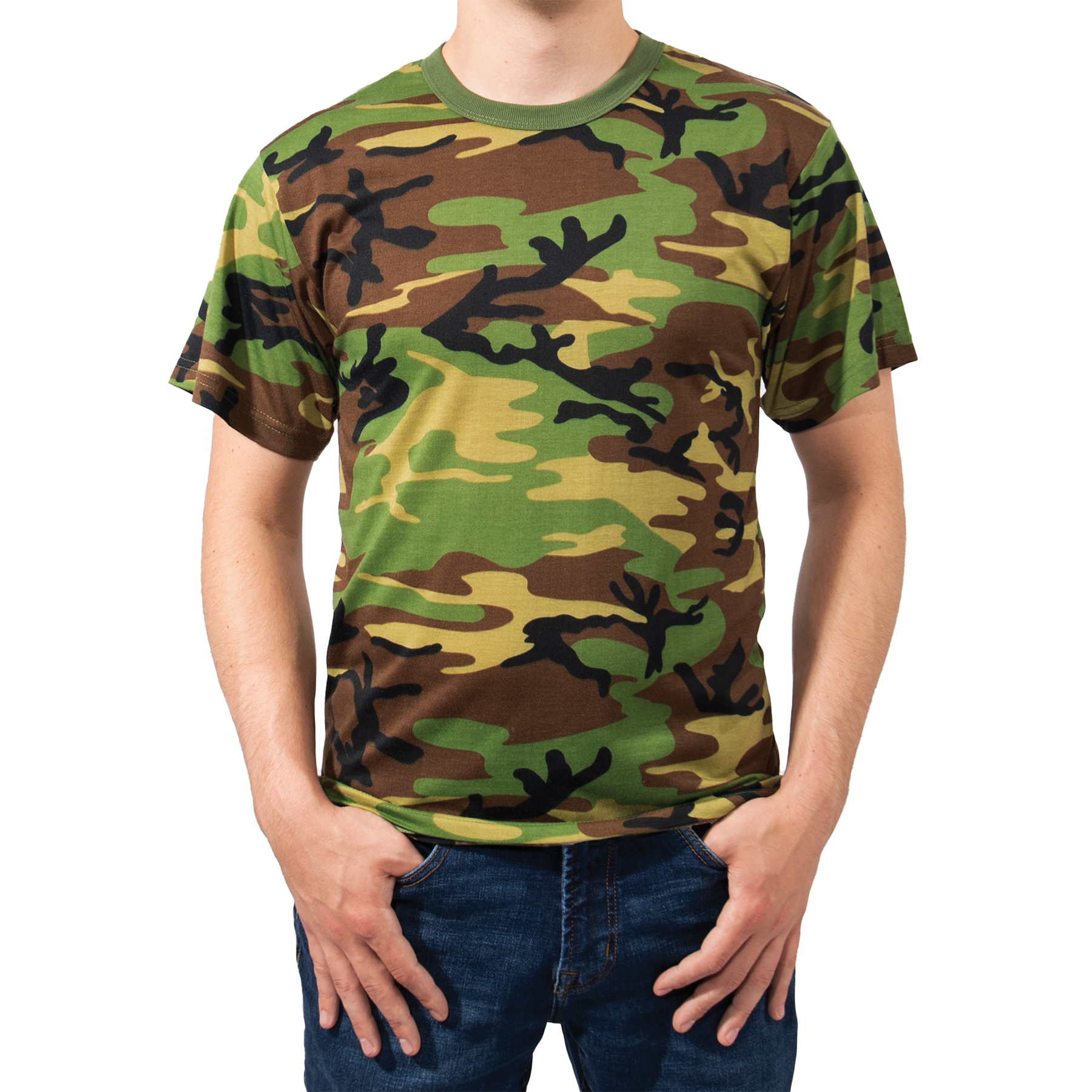 Rothco Rothco Moisture Wicking T-Shirts - Woodland Camo, Medium