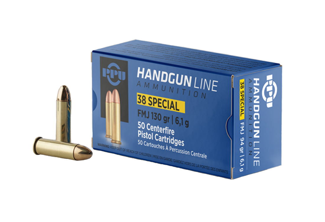 Prvi Partizan .38 Special Ammo 130 Grain FMJ 50 Rds/Box- PPH38SF - Prvi Partizan