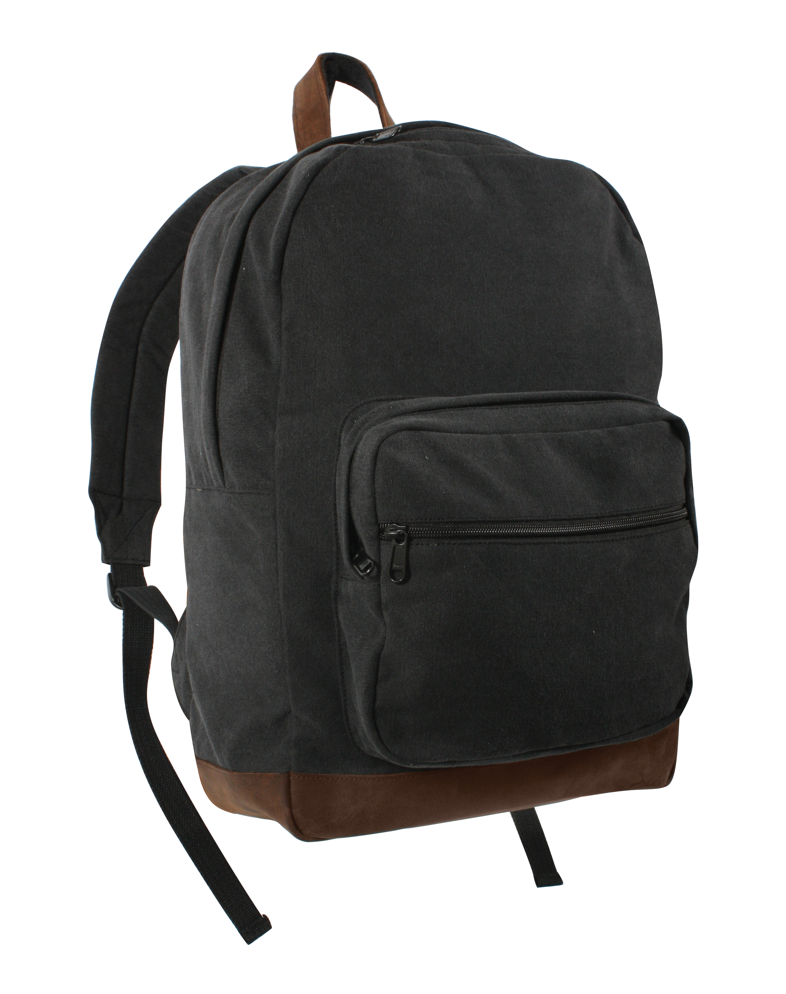 Rothco Rothco Vintage Canvas Teardrop Backpack With Leather Accents - Black