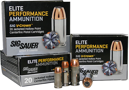 Sig Sauer 9mm 147gr JHP V-Crown Elite Performance Ammunition 20rds - E9MMA3-20 - Sig Sauer