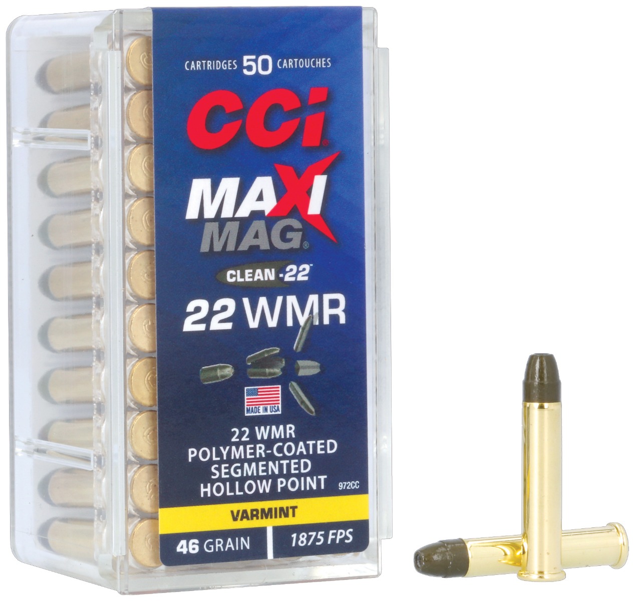 CCI Maxi Mag 46 gr SHP 22 WMR Ammo, 50 rds/box - Cci