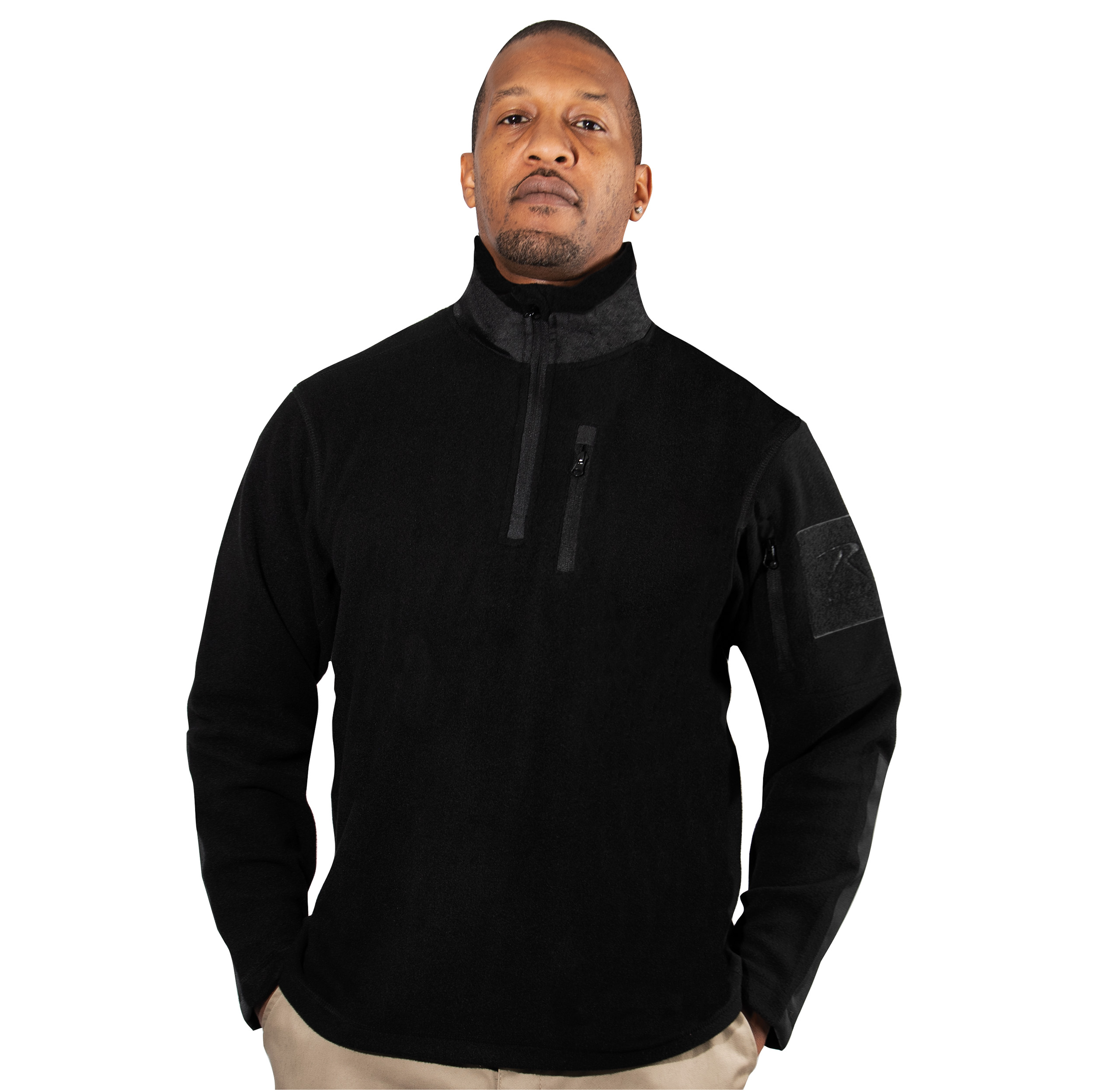 Rothco Rothco Quarter Zip Fleece Pullover - Black, Medium