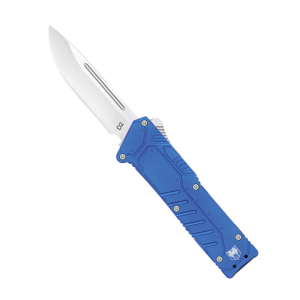 CobraTec Knives Special Forces Folding/OTF Knife Drop Point Blue - Durable Handle, Ideal for Combat and EDC - BLUSFDNS