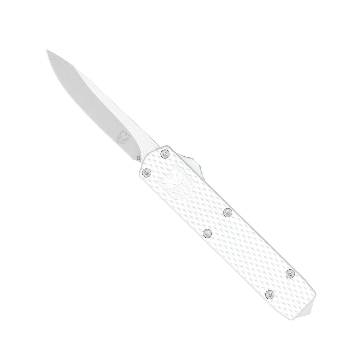 CobraTec Knives Mini Mamba Gen 2 Folding/OTF Knife Drop Point Silver - Compact and Reliable, Suitable for Everyday Carry - MNSILMGEN2DNS
