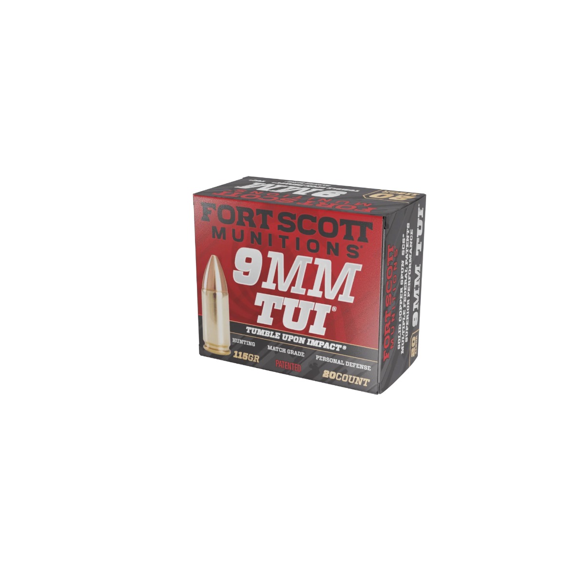 Fort Scott Munitions Self Defense Tumble Upon Impact 9mm 115 gr Ammo SCS - 20rds - 9MM115SCV - Fort Scott Munitions