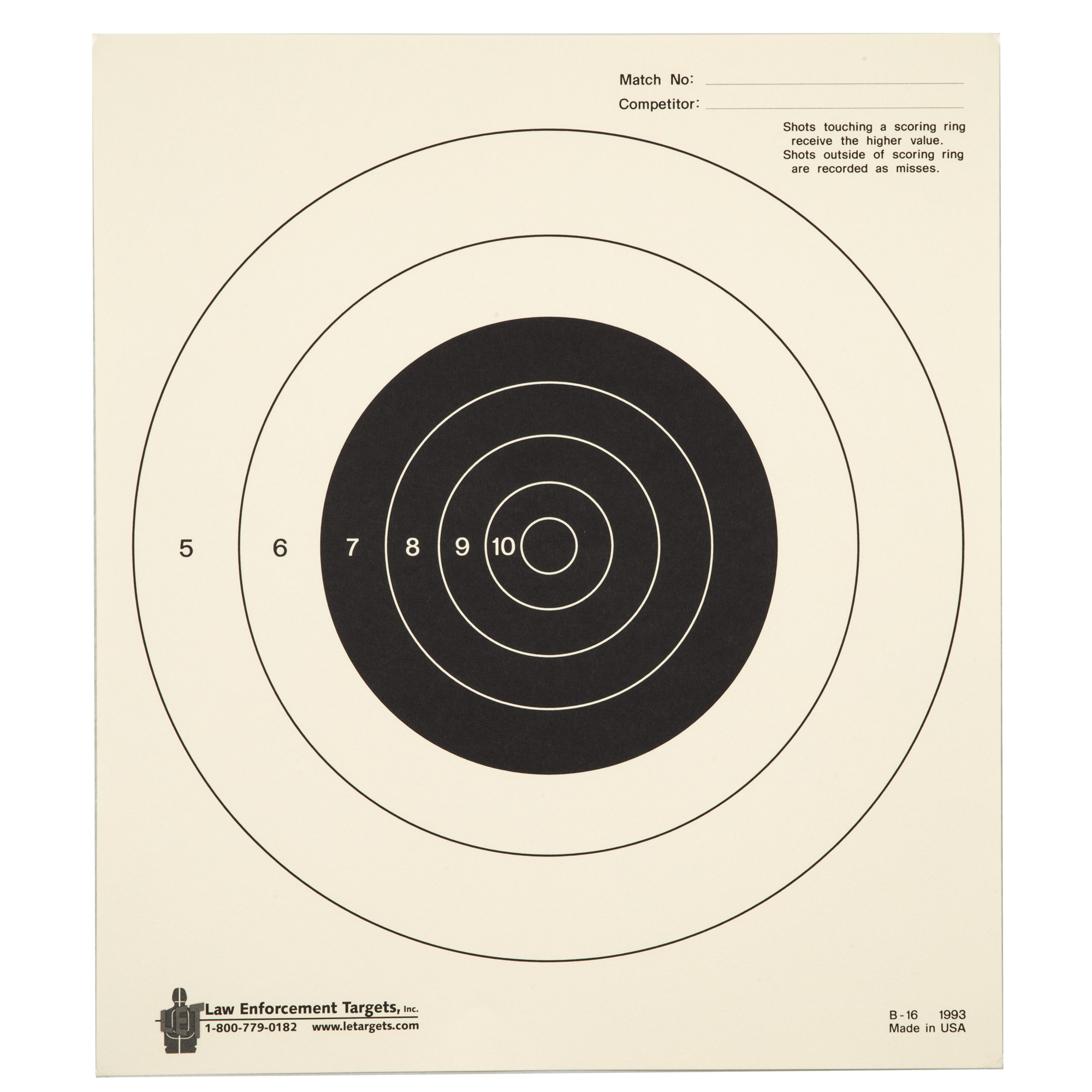 Action Target 25 Yard Bulls-Eye Target, Heavy Tagboard Paper, 10.5"x 12", 100 Pack B-16-100 - Action Target
