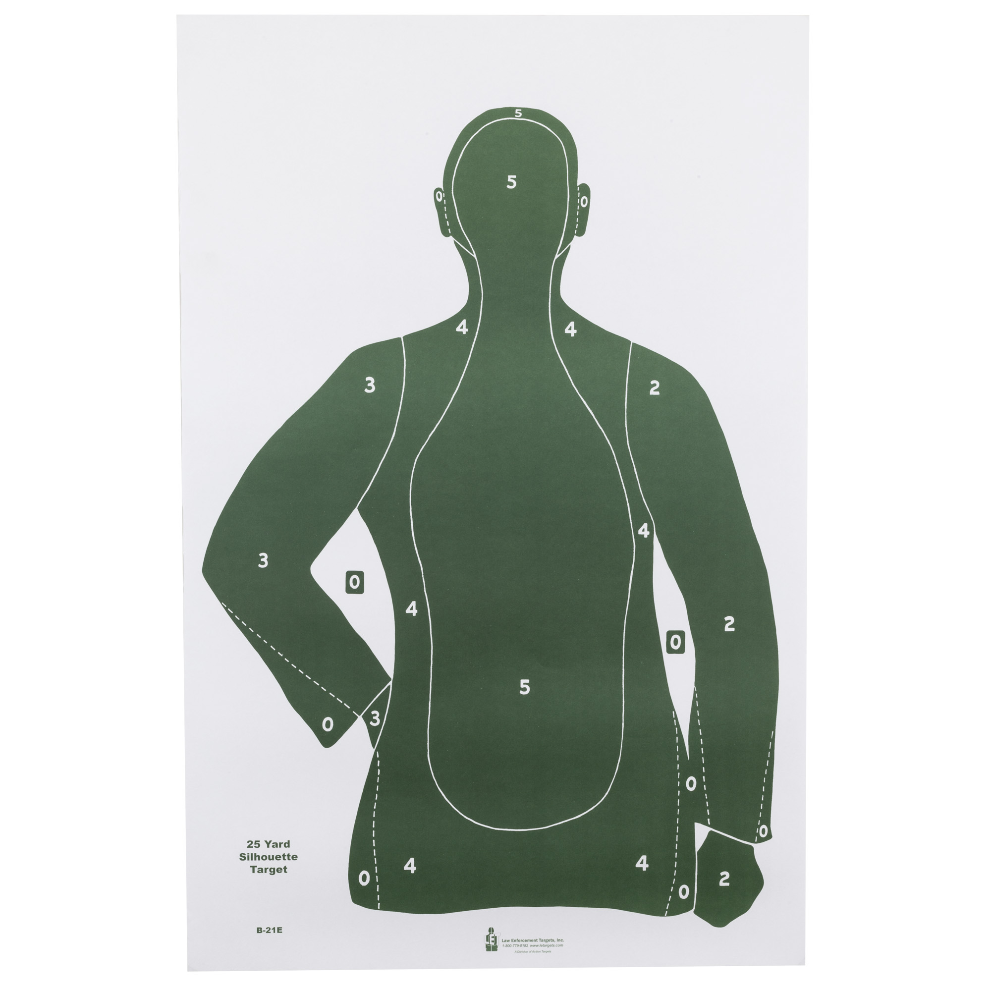 Action Target B-21E, Paper Silhouette Targets, 23"x35", 100 Count - B21EGREEN100 - Action Target