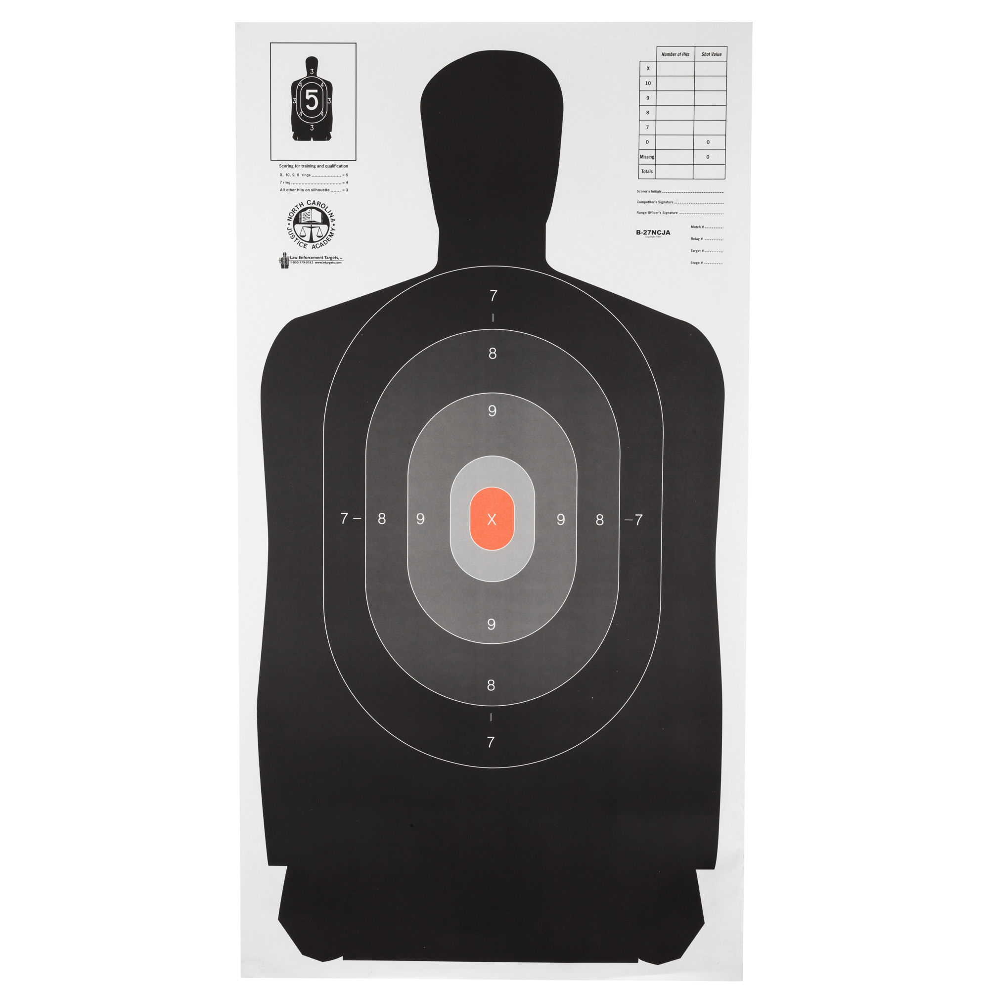 Action Target NC Criminal Justice Academy Target, 24"x45", 100 Per Box - B-27NCJA-100 - Action Target