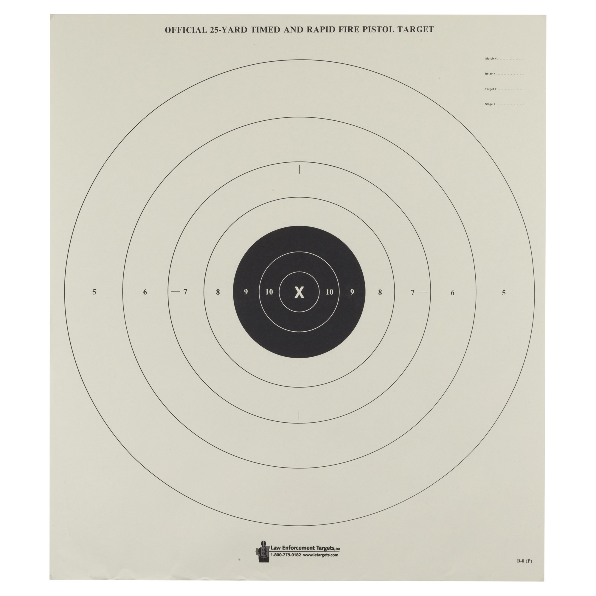 Action Target B-8 Timed And Rapid Fire Target, Black Bull's-Eye, 21"x24", 100 Per Box B-8-100 - Action Target