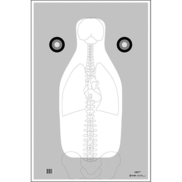 Action Target FBI Q Version 2 Target w/Vital Anatomy, Black/White/Gray - Action Target