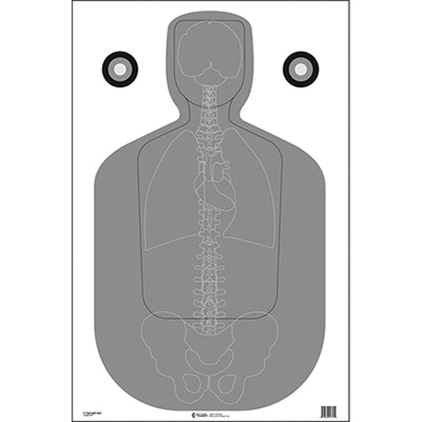 Action Target TQ-21 Qualification Target w/Vital Anatomy, White/Gray - Action Target