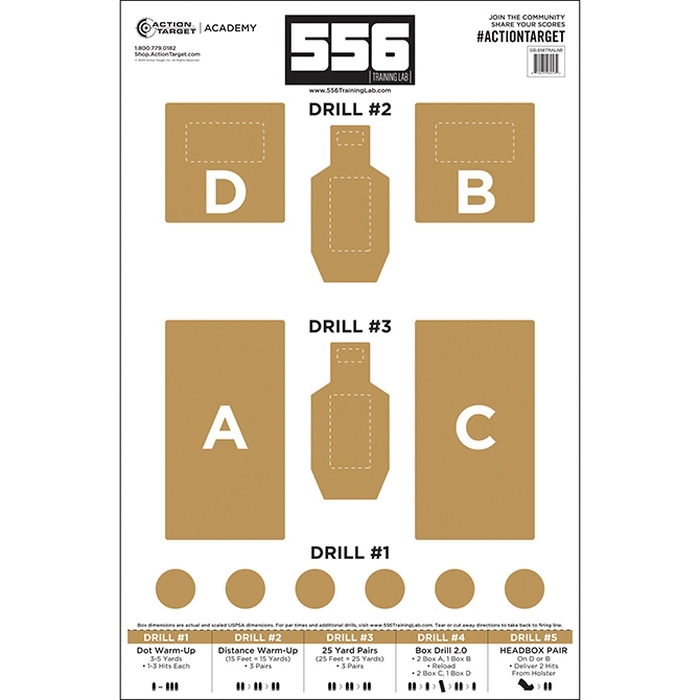 Action Target 556 Training Lab Target, Brown/White - Action Target