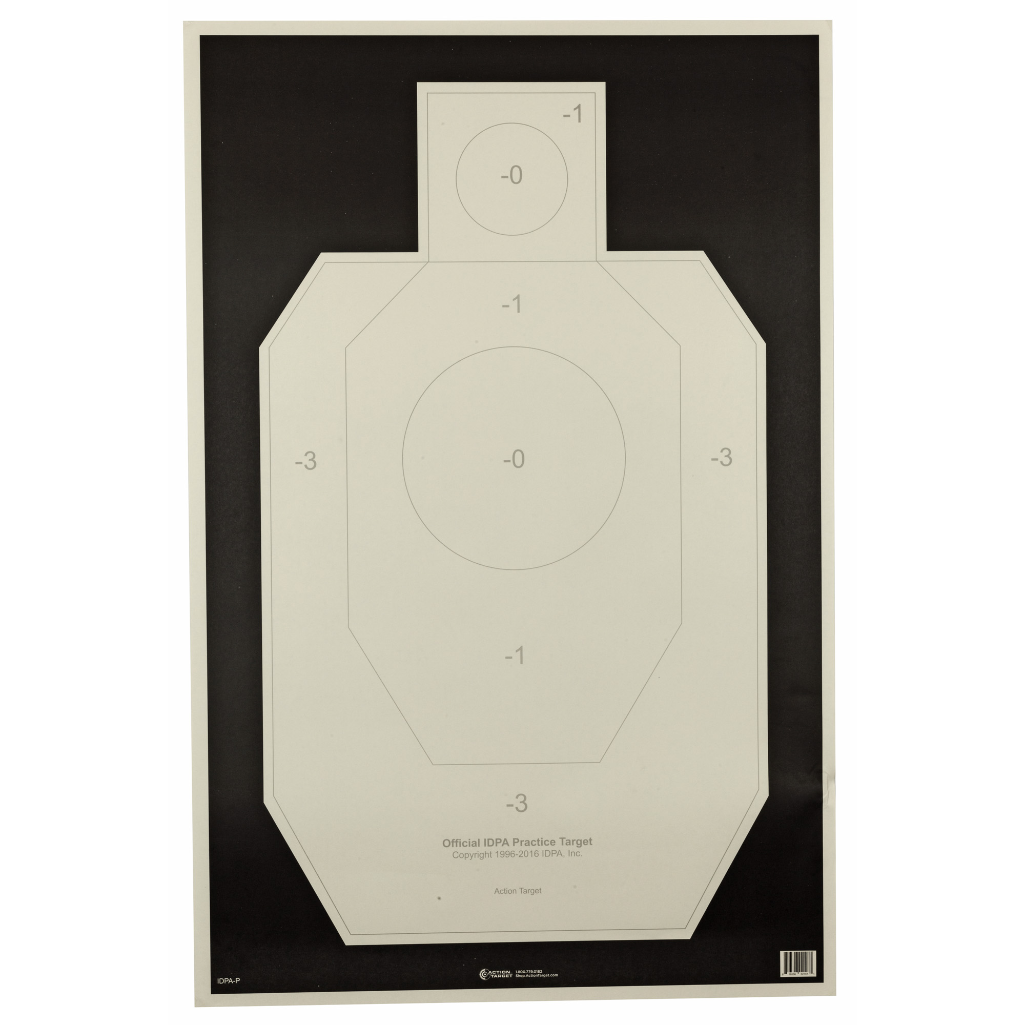 Action Target Officially Licensed IDPA Practice Target, 23"x35", 100 Per Box - IDPA-P-100 - Action Target