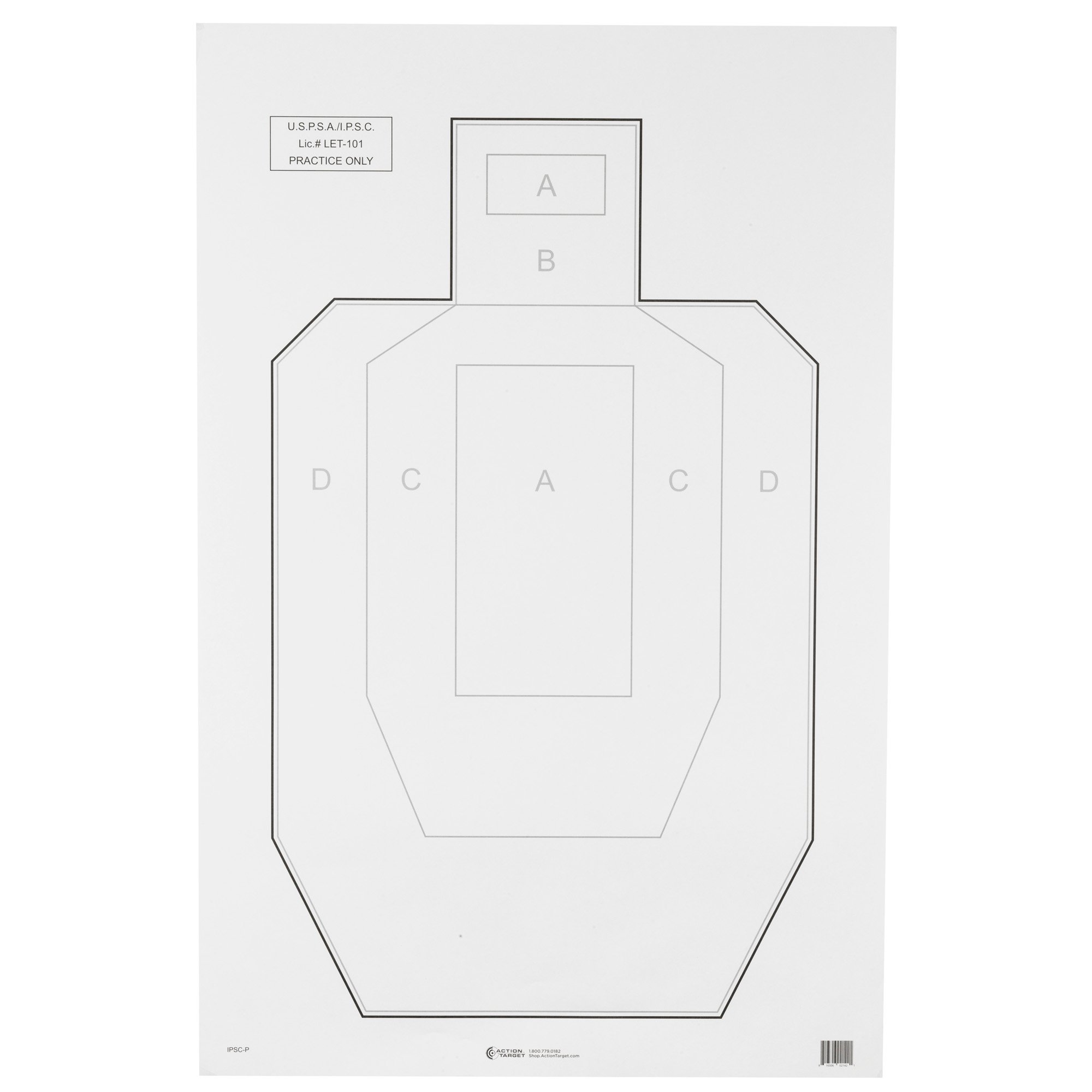 Action Target Practice Target, 23"x35", 100 Per Box IPSC-P-100 - IPSCP100 - Action Target