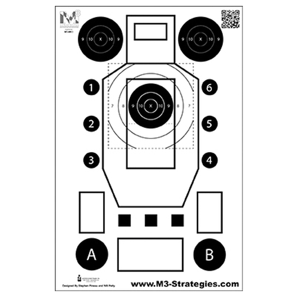 Action Target M3 Strategies Version 3 Multi-Purpose Training Target, White/Black - Action Target