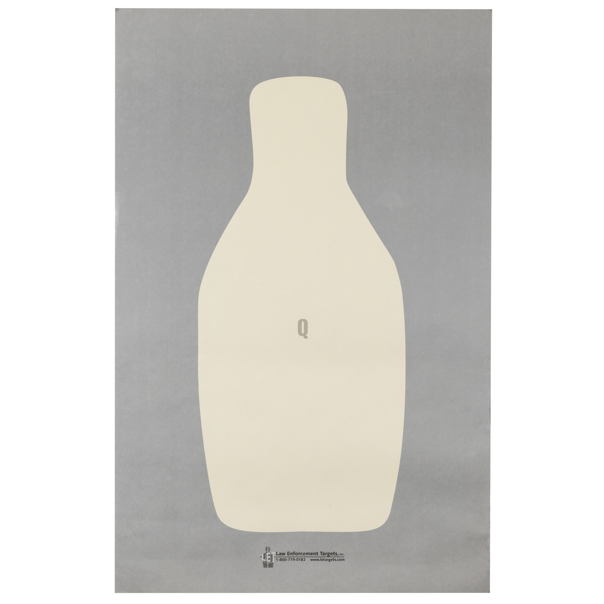 Action Target Q-T, FBI/DEA, Center Mass Q Target, Gray/Ivory, 22.5"x34.5", 100 Per Box Q-T-100 - Action Target