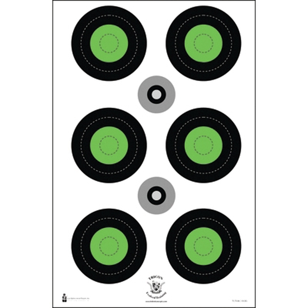 Action Target Trident Concepts Bullseye Target, Black/Fluorescent Green - Action Target