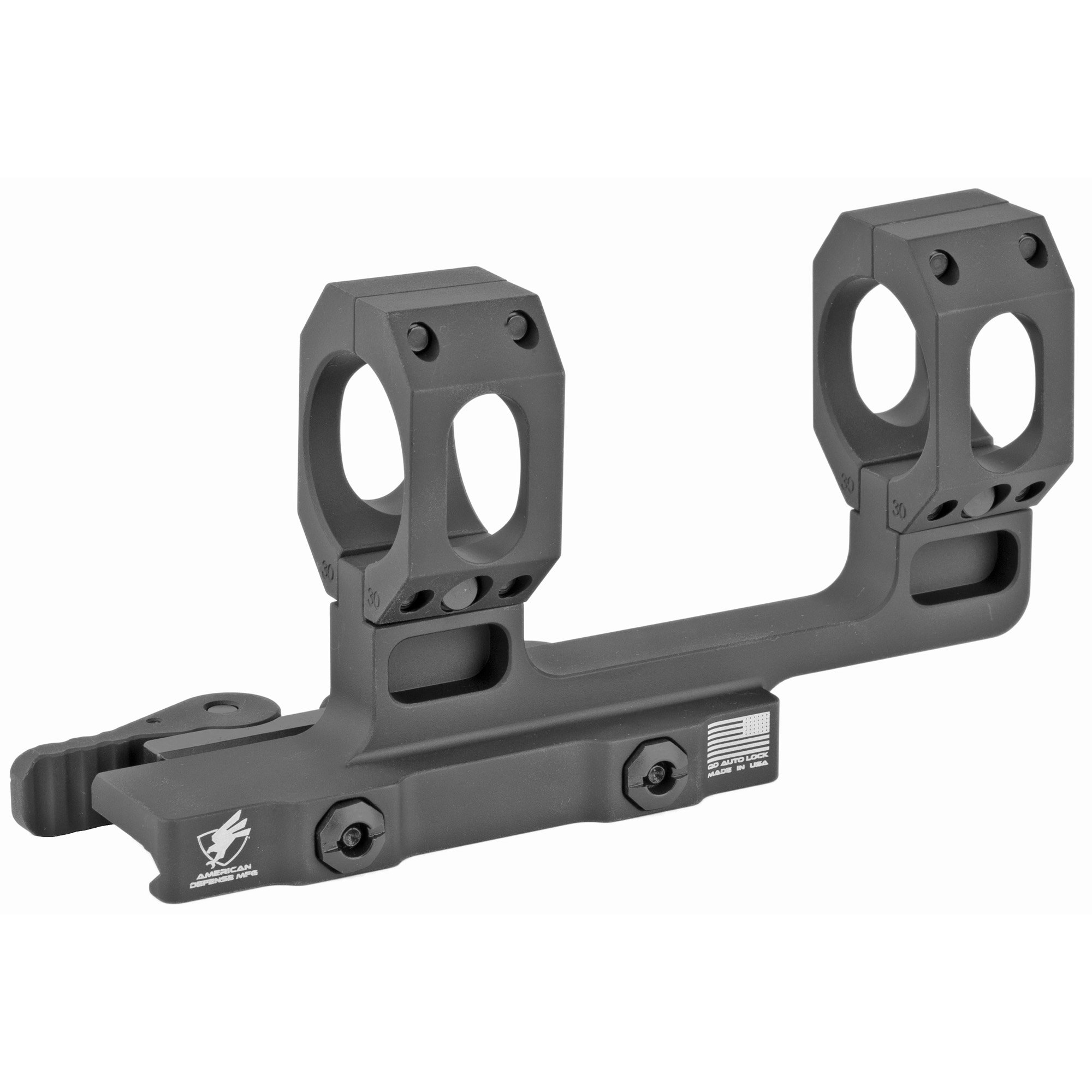 American Defense AD-Recon Mount 30mm High Black Quick Release Picatinny AD-RECON-H-30-STD