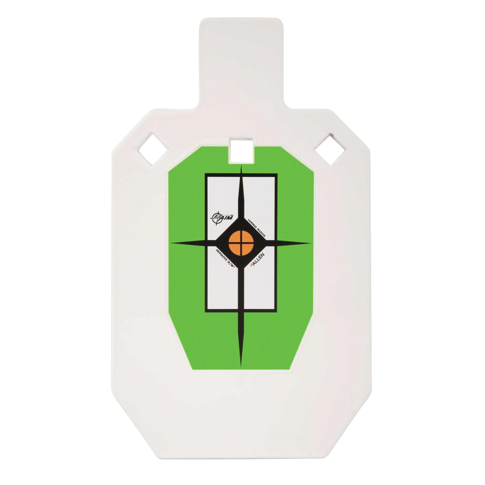 EZ Aim Hardrock AR500 IPSC Silhouette Shooting Target, White/Green/Black - Ez Aim