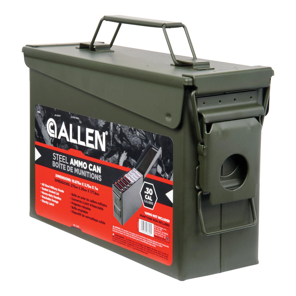 Allen .30 Cal Large Classic Lockable Ammo Box, Army Green - Allen