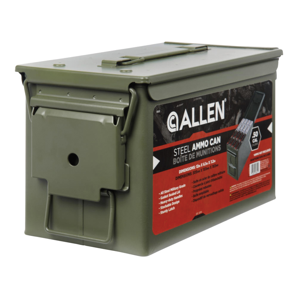 Allen .50 Cal Large Classic Lockable and Waterproof Ammo Box, Army Green - Allen