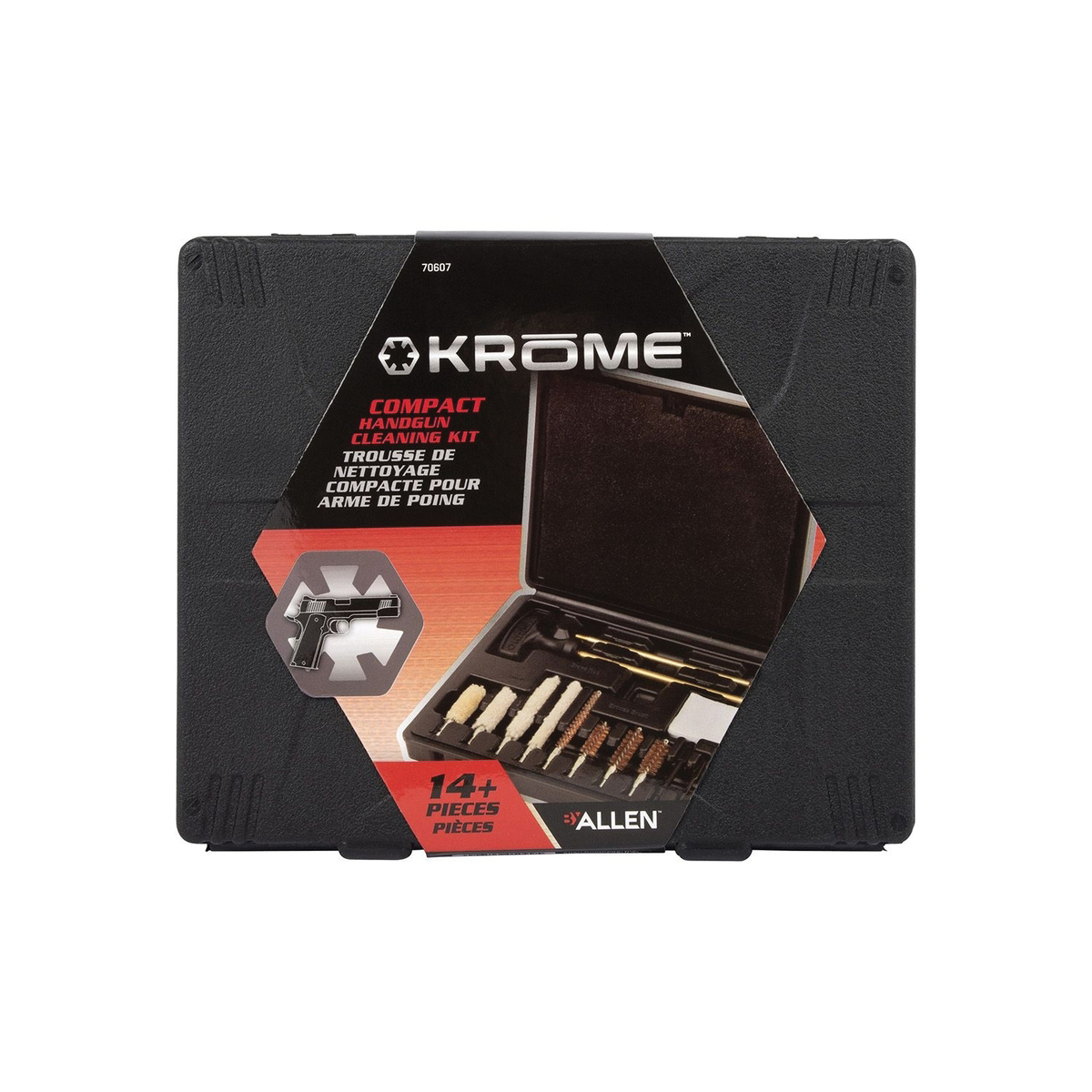 Krome .22 Cal/9mm/.38 Caliber/.357 Cal/.44 Cal/.45 Cal Compact Handgun Cleaning Kit - Krome