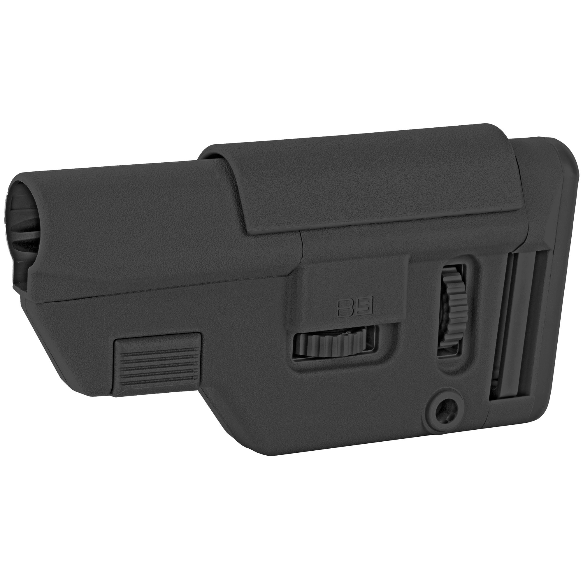 B5 Systems Collapsible Precision Stock, Black, Medium Length Cheek Riser - B5 Systems